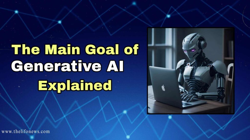 Visual representation explaining the main goals of generative AI in enhancing creativity and automation.